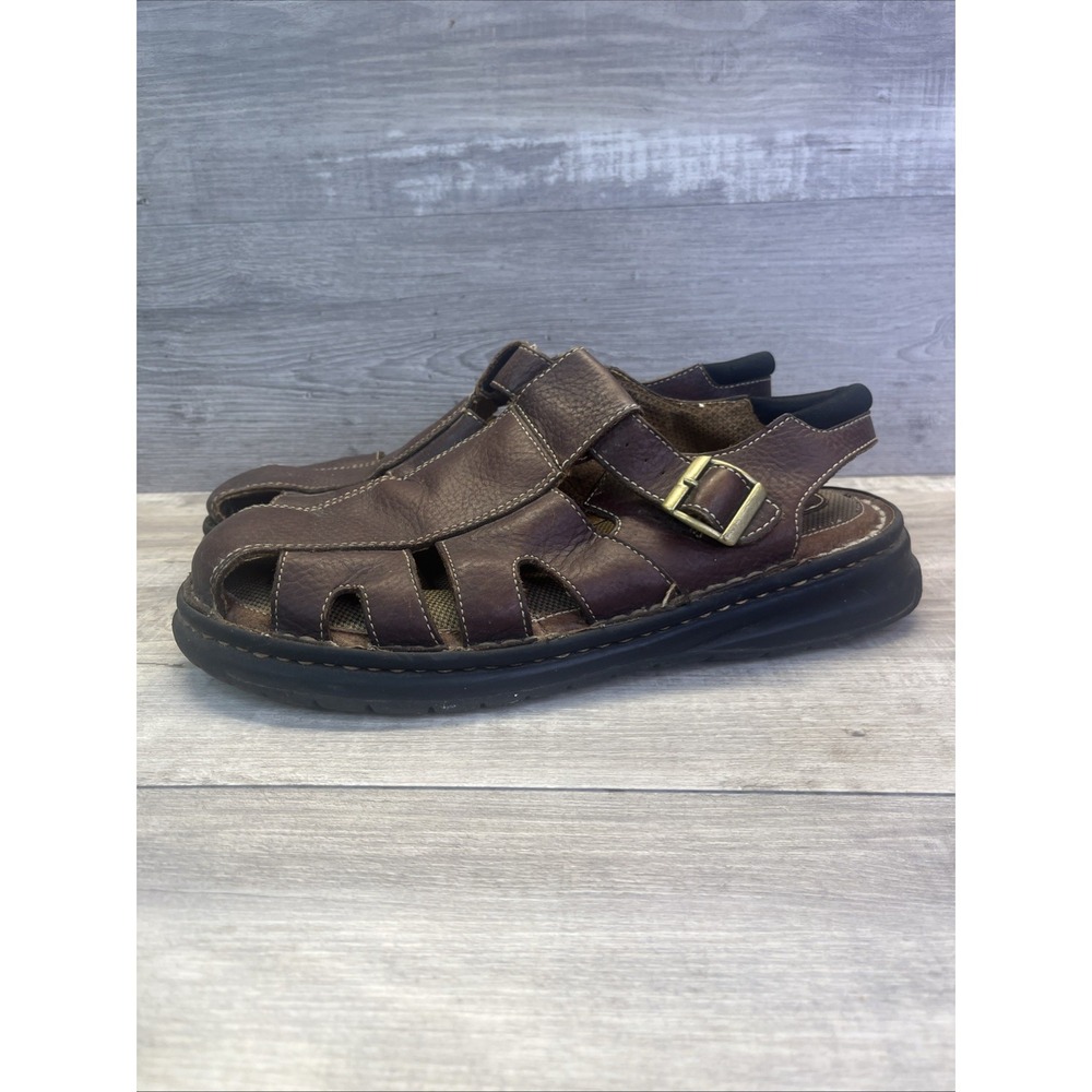 Earth Shoe Sandals Brown Leather Fisherman Sandals Strap Buckle Sz 13 Summer